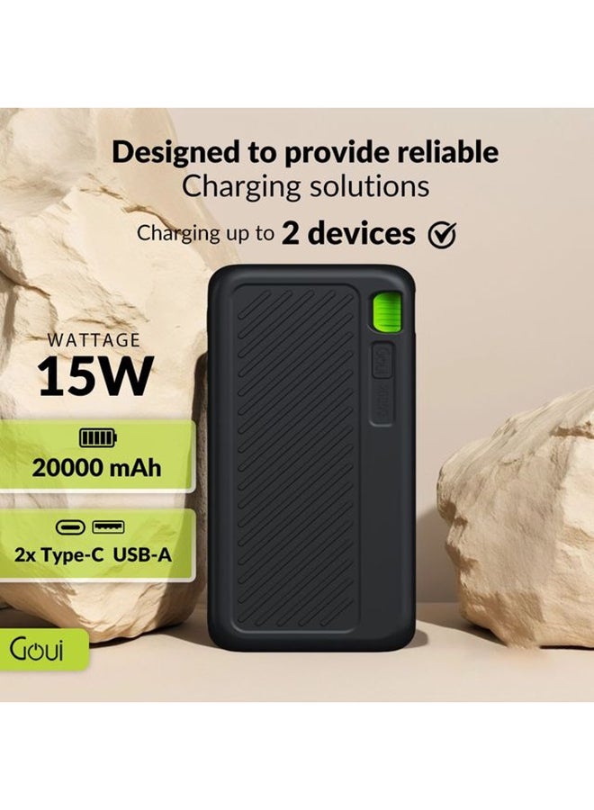 Goui 20000 mAh 20000 mAh Singi Power Bank – High-Capacity Portable Charger for Smartphones, Tablets, and More | Charge Multiple Devices Simultaneously | Compact, Convenient, and Travel-Friendly - Black Black - Image 5