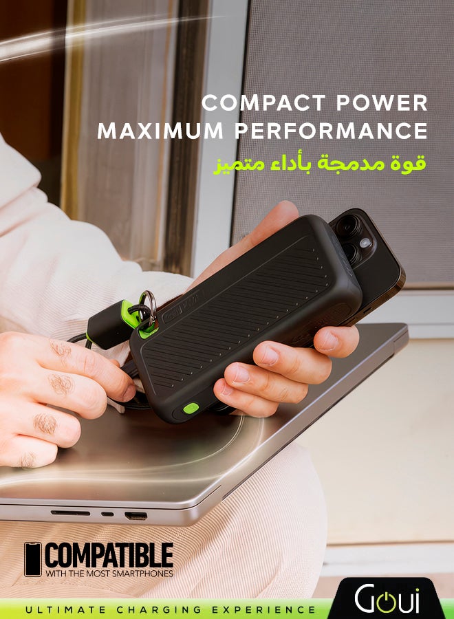 جوي باور بانك سينقي  20,000 ملي أمبير – شاحن محمول عالي السعة للهواتف الذكية والأجهزة اللوحية والمزيد | شحن عدة أجهزة في نفس الوقت | تصميم مدمج ومريح ومثالي للسفر- أسود - Image 5