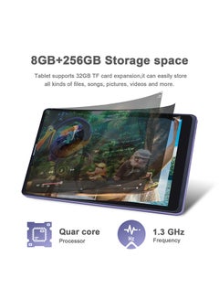 C idea 8 Inch Android 12 Tablet 256GB ROM+256GB Expandable 800*1280 IPS Screen With Protect Case, Keyboard CM835(Purple )  - Image 4