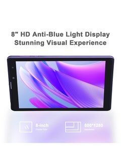 C idea 8 Inch Android 12 Tablet 256GB ROM+256GB Expandable 800*1280 IPS Screen With Protect Case, Keyboard CM835(Purple )  - Image 2