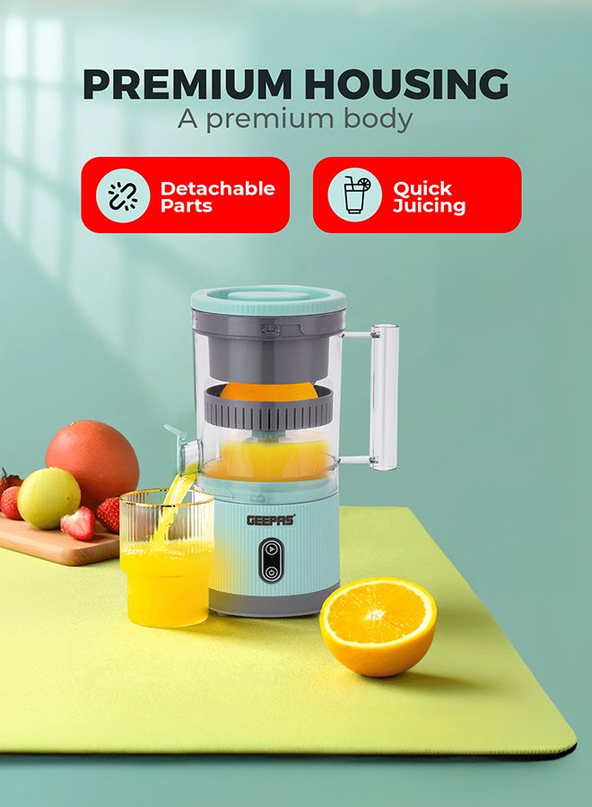 جيباس عصارة حمضيات محمولة قابلة لإعادة الشحن، تشغيل لاسلكي، 200 مل، 80 وات، GCJ46019، أخضر - Image 4