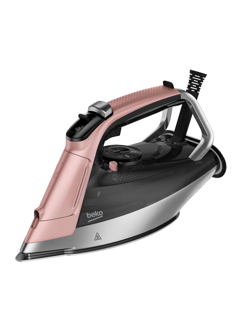 Beko Future Steam Iron - Digital display, Auto Cleaning Function, SuperGlide Ceramic Soleplate, Dry Ironing, Auto Shut, Manual Controls - SIM8130 350 ml 3000 W SIM 8130 Black and Pink - Image 1