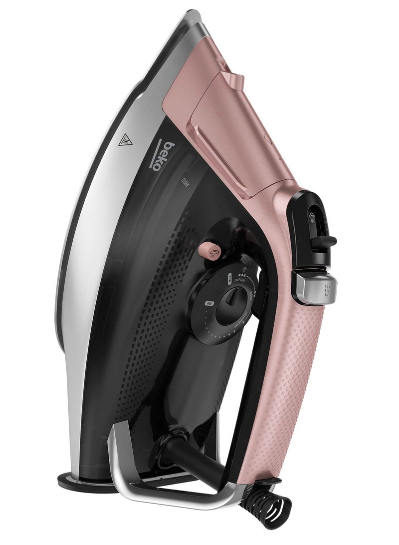 Beko Future Steam Iron - Digital display, Auto Cleaning Function, SuperGlide Ceramic Soleplate, Dry Ironing, Auto Shut, Manual Controls - SIM8130 350 ml 3000 W SIM 8130 Black and Pink - Image 2