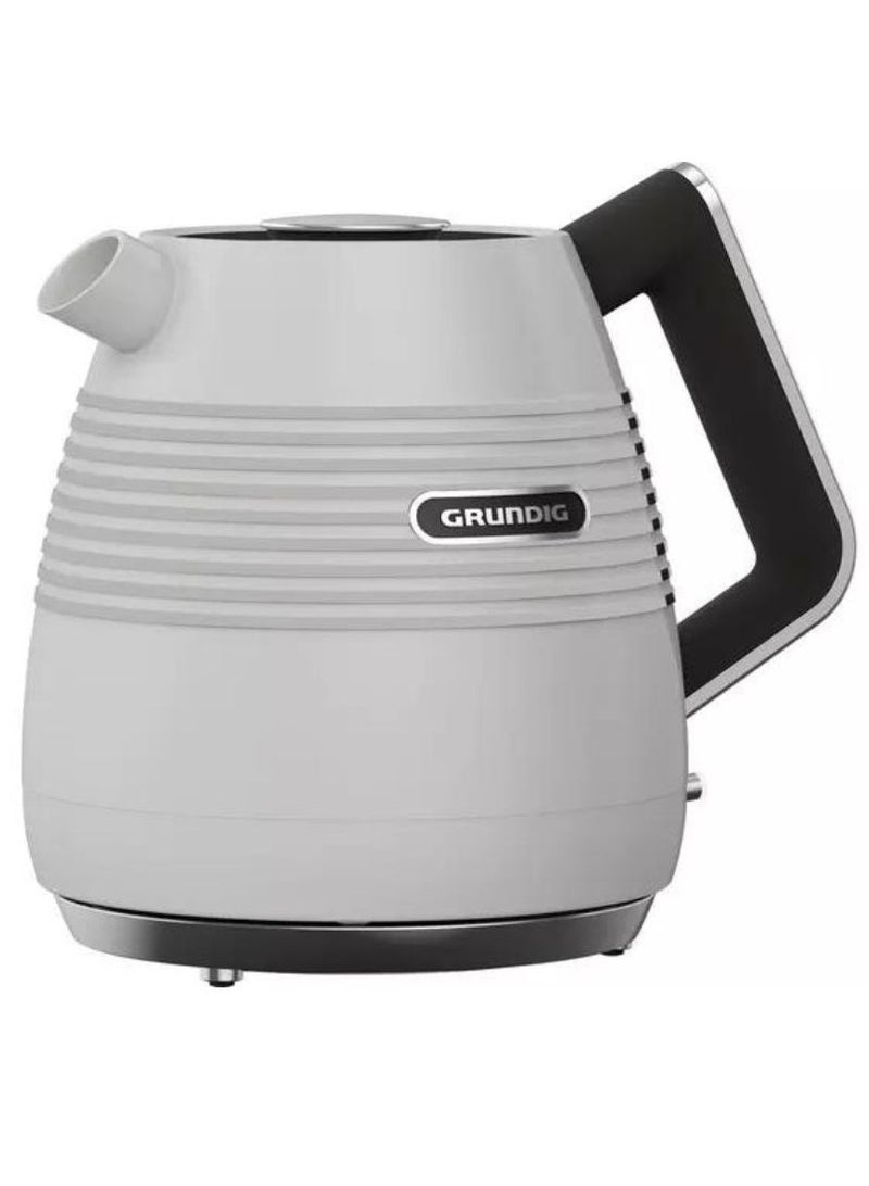 Beko - Grundig Kettle -  360 degree Rotating Base, cordless, Retro Inspire design with chrome body work & Creme Color, Removeable Lid and easy pour spout, 3 Pin Plug. 1.7 L 3000 W WK7850C White/Stainless Steel - Image 1