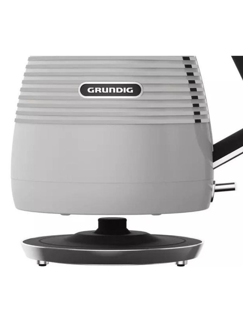 Beko - Grundig Kettle -  360 degree Rotating Base, cordless, Retro Inspire design with chrome body work & Creme Color, Removeable Lid and easy pour spout, 3 Pin Plug. 1.7 L 3000 W WK7850C White/Stainless Steel - Image 1