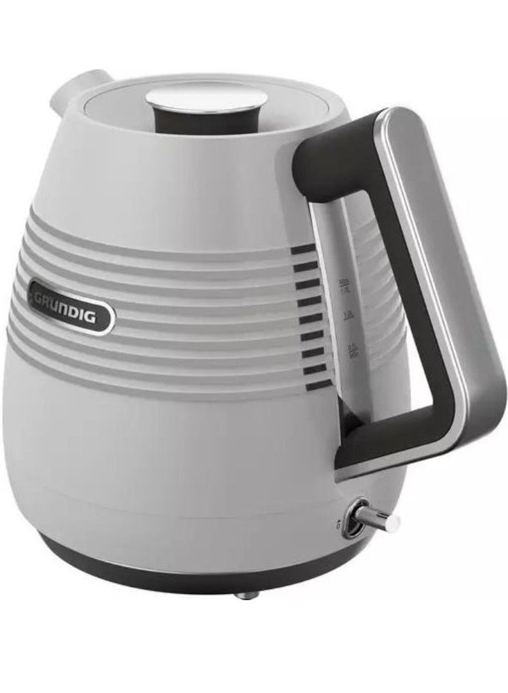 Beko - Grundig Kettle -  360 degree Rotating Base, cordless, Retro Inspire design with chrome body work & Creme Color, Removeable Lid and easy pour spout, 3 Pin Plug. 1.7 L 3000 W WK7850C White/Stainless Steel - Image 1