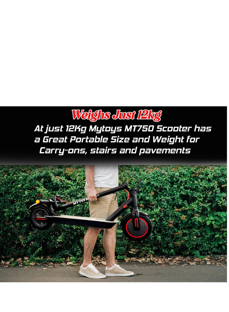 MYTOYS - MT750 High Speed Electric Scooter With Flashing Turn Signals 350W Brushless Motor Three Speed Modes - Image 1