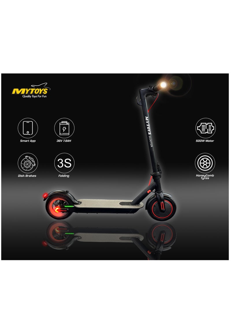 MYTOYS - MT750 High Speed Electric Scooter With Flashing Turn Signals 350W Brushless Motor Three Speed Modes - Image 1