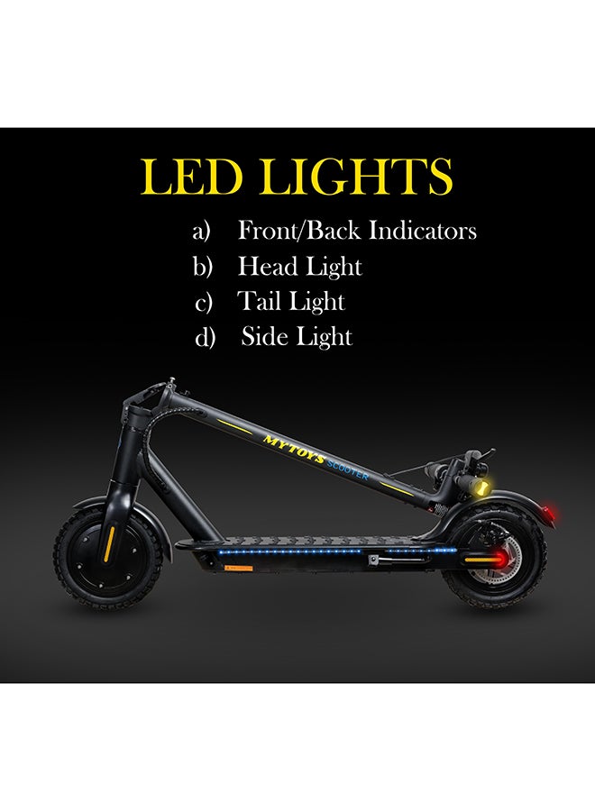 MYTOYS MT750 High Speed Electric Scooter, Super Fast 45km/h Speed, 350W Brushless Motor, Upgraded Battery, Flashing Lights Turn Signals, App control, Cruise Mode With free Helmet and Reflective Vest - Image 3