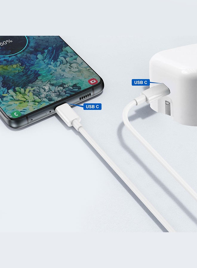 MARGOUN - iPhone 15 Pro Max Fast Charger USB C Plug Adaptor UK Wall Plug With 2M Cable 20W USB C Fast Charger White - Image 1
