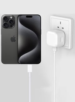 MARGOUN iPhone 15 Pro Fast Charger USB C Plug Adaptor UK Wall Plug With 1M Cable 20W USB C Fast Charger White  - Image 2