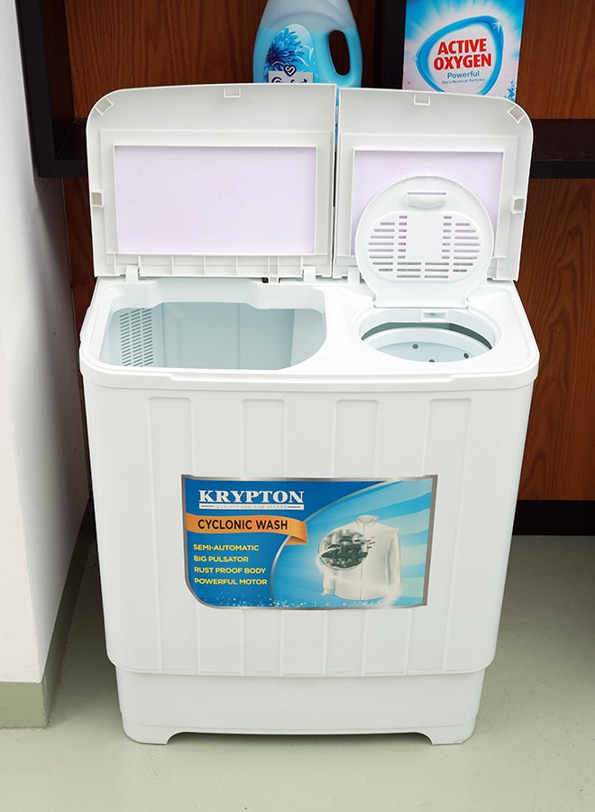 KRYPTON Semi-Automatic Washing Machine 7.55 L KNSWM6124 White  - Image 3