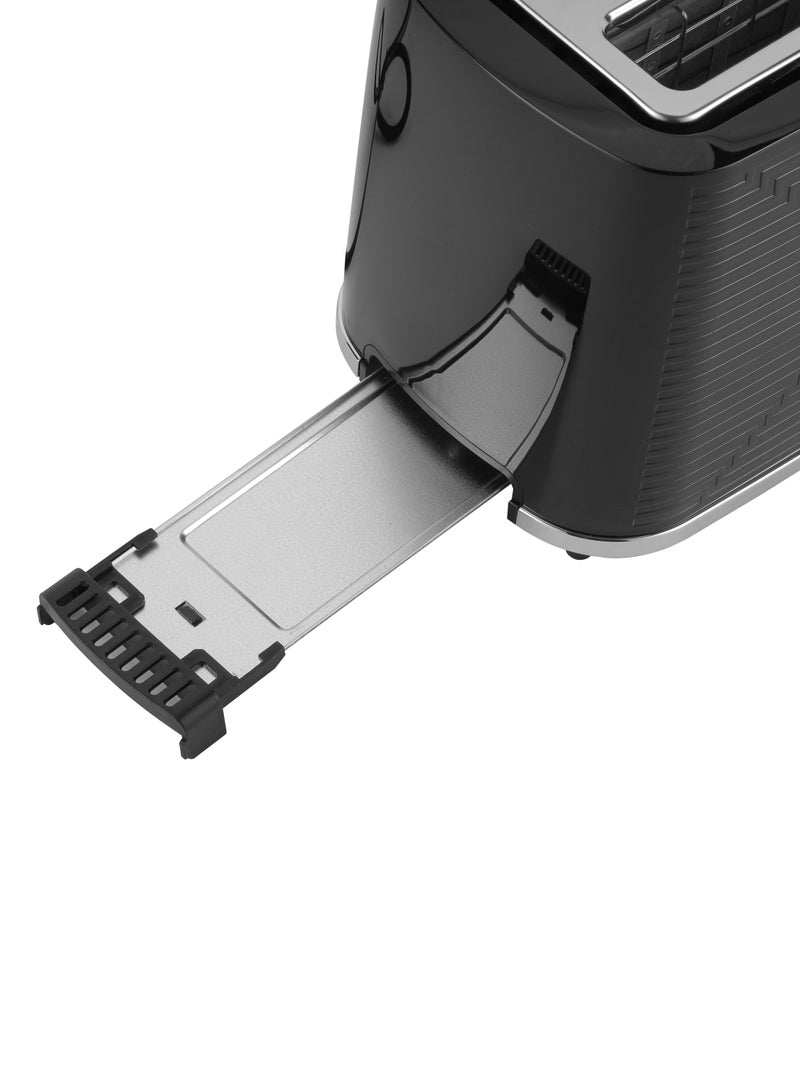 GEEPAS 2 Slice Bread Toaster With Re-Heat, Defrost, Stop Button, Adjustable Browning Control 7 Settings, Removable Crumb Collector Tray, Automatic Cut-Off, 900 Watt Power, Movable Steel Net 900 W GBT36554UK-BK Black - Image 4