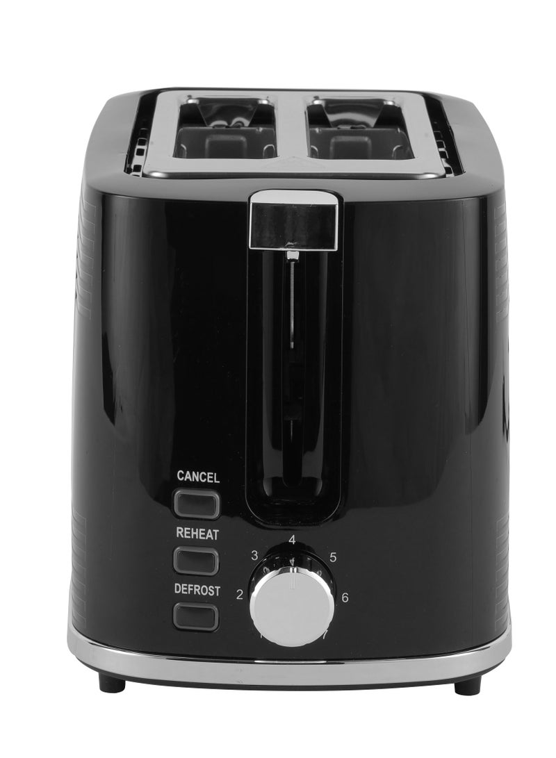 GEEPAS 2 Slice Bread Toaster With Re-Heat, Defrost, Stop Button, Adjustable Browning Control 7 Settings, Removable Crumb Collector Tray, Automatic Cut-Off, 900 Watt Power, Movable Steel Net 900 W GBT36554UK-BK Black - Image 2
