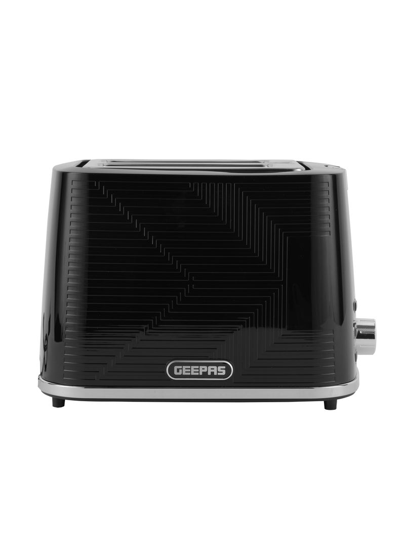GEEPAS 2 Slice Bread Toaster With Re-Heat, Defrost, Stop Button, Adjustable Browning Control 7 Settings, Removable Crumb Collector Tray, Automatic Cut-Off, 900 Watt Power, Movable Steel Net 900 W GBT36554UK-BK Black - Image 5
