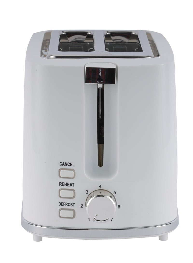 GEEPAS 2 Slice Bread Toaster With Re-Heat, Defrost, Stop Button, Adjustable Browning Control 7 Settings, Removable Crumb Collector Tray, Automatic Cut-Off, 900 Watt Power, Movable Steel Net 900 W GBT36554UK-WT White - Image 2