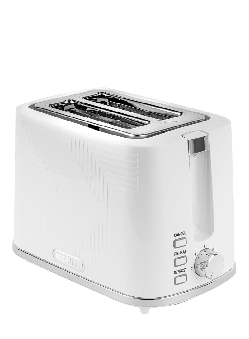 GEEPAS 2 Slice Bread Toaster With Re-Heat, Defrost, Stop Button, Adjustable Browning Control 7 Settings, Removable Crumb Collector Tray, Automatic Cut-Off, 900 Watt Power, Movable Steel Net 900 W GBT36554UK-WT White - Image 1