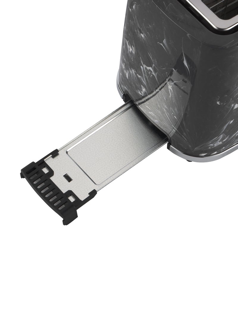 GEEPAS 2 Slice Bread Toaster With Cancel Button, Adjustable Browning Control 7 Settings, Removable Crumb Collector Tray, Automatic Cut-Off, 900 Watt Power, Movable Steel Net, Middle Setting Automatically 900 W GBT36555UK-BK Black - Image 5