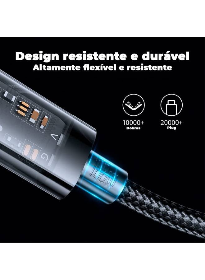 جوي روم - Fast Charging Data Cable Type-C to Type-C -1.2M Black - Image 1