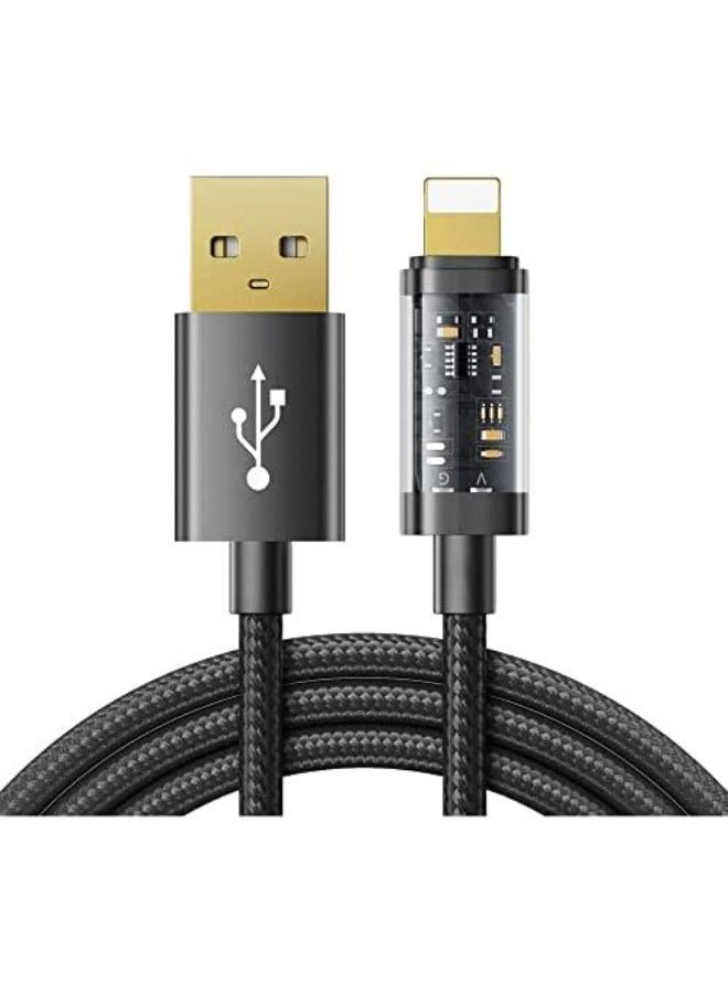 جوي روم - JOYROOM S-UL012A12 For IPhone 2.4A Sync Data Cable 1.2m Length Black - Image 1