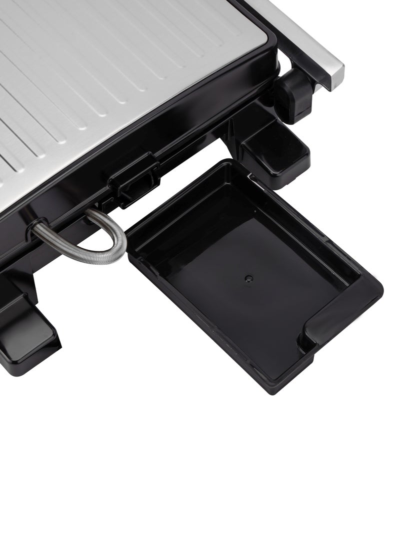 GEEPAS - 4-Slice Grill Maker / Non-Stick Plates for Easy Release and Quick Cleanup/ Digital Control Temperature with 9 Levels Manual Adjustable Height 2000 W GGM36557 Black - Image 1