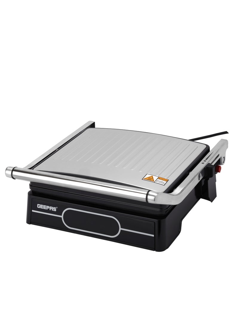 GEEPAS - 4-Slice Grill Maker / Non-Stick Plates for Easy Release and Quick Cleanup/ Digital Control Temperature with 9 Levels Manual Adjustable Height 2000 W GGM36557 Black - Image 1