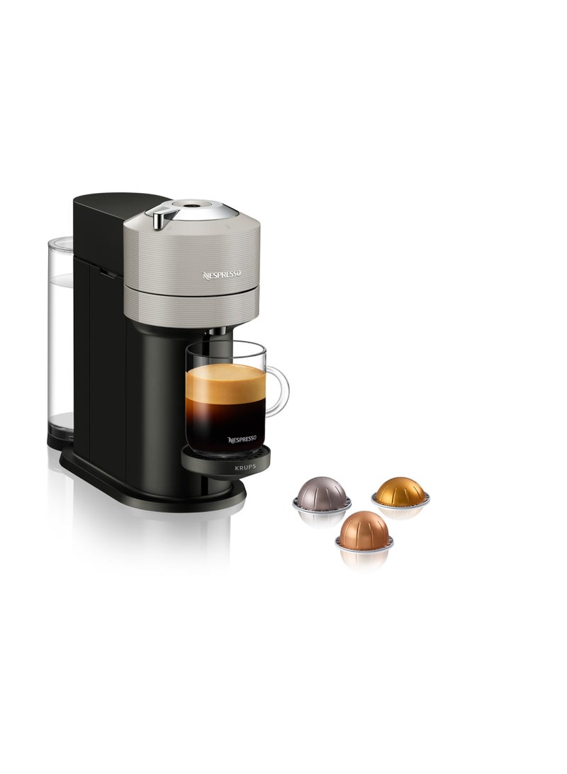 Nespresso Vertuo Next Deluxe Coffee Espresso Machine New By Krups Single Serve Coffee And Espresso Maker One Touch To Brew 1.1 L 1500 W XN910B Black & Grey  - Image 1
