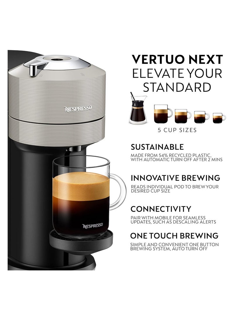 Nespresso Vertuo Next Deluxe Coffee Espresso Machine New By Krups Single Serve Coffee And Espresso Maker One Touch To Brew 1.1 L 1500 W XN910B Black & Grey  - Image 3