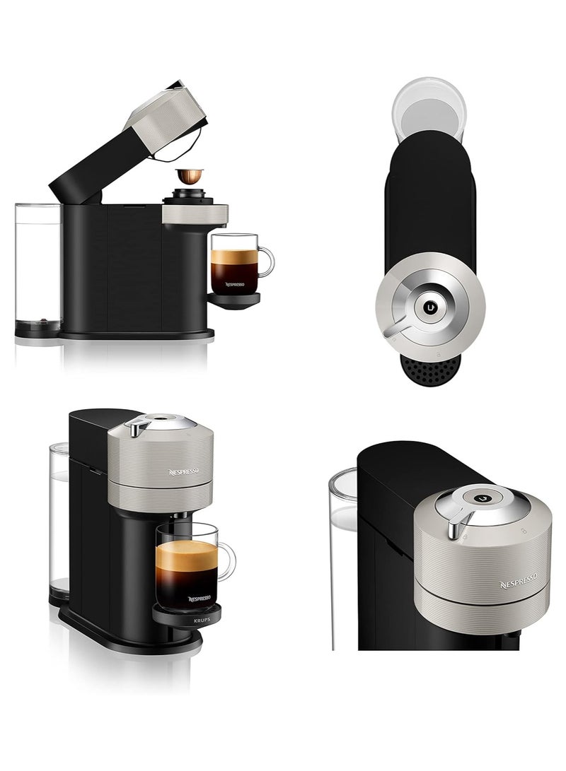 Nespresso Vertuo Next Deluxe Coffee Espresso Machine New By Krups Single Serve Coffee And Espresso Maker One Touch To Brew 1.1 L 1500 W XN910B Black & Grey  - Image 2