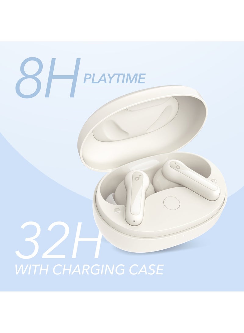 Anker - Soundcore Life P2 Mini Bluetooth Earphones, 10mm Drivers with Big Bass Wireless Earbuds, Custom EQ, Bluetooth 5.2, 32H Playtime, USB-C For Fast Charging, Tiny Size For Commute, Work White - Image 1