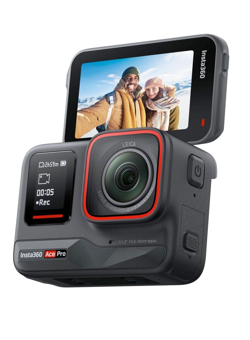 Insta360 Ace Pro Waterproof Action Camera Co-Engineered With Leica Flagship 1/1.3 Inch Sensor And AI Noise Reduction For Unbeatable Image Quality 4K 120Fps  2.4 Inch Flip Screen And Advanced AI Featu  - Image 3