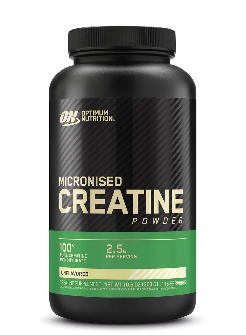 Optimum Nutrition Micronized Creatine Monohydrate Powder For Muscle Building Support Unflavored 300 Grams 115 Servings  - Image 1