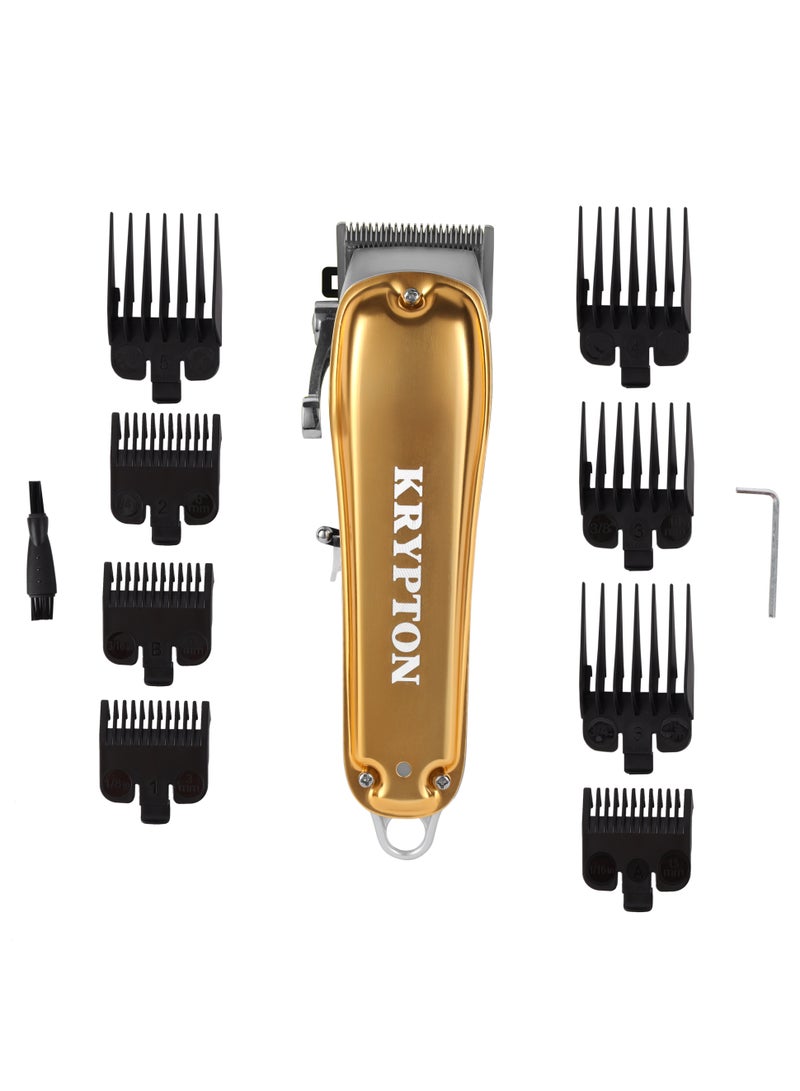 KRYPTON Rechargeable Professional Hair Clipper With High-Capacity Battery And Fast Charging, 4 Hours Working- KNTR5293 Golden  - Image 1