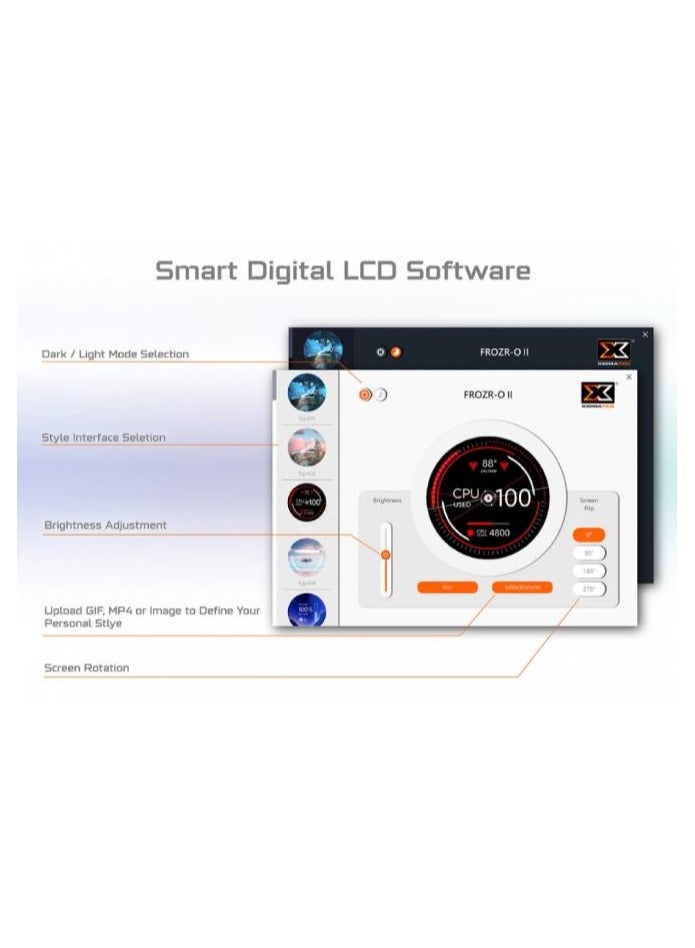 زيجماتيك - FROZR-O II 240 (مبرد سائل AIO، أبيض، رأس مضخة LCD، مروحتان PWM ARGB بقوة 22 أمبير، صندوق تحكم في مروحة Galaxy II وجهاز تحكم عن بعد) EN40436 - Image 1