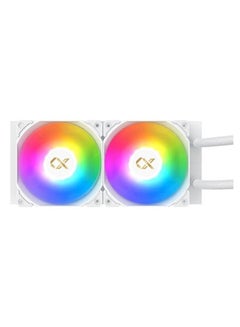 Xigmatek FROZR-O II 240 (AIO Liquid Cooler, White, LCD Pump Head, 2xX22A PWM ARGB Fan, Galaxy II Fan Control Box & Remote) EN40436  - Image 3