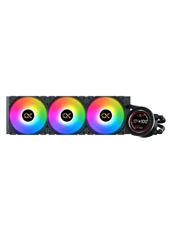 Xigmatek FROZR-O II 360 (AIO Liquid Cooler, Black, LCD Pump Head, 3xX22A PWM ARGB Fan, Galaxy II Fan Control Box & Remote) EN40443  - Image 3