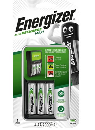 Maxi Charger with 4 AA Batteries Multicolour - pnsku/N70029148V/45/_/1702017060/f3270222-006a-4b45-b120-3349e322c2e5