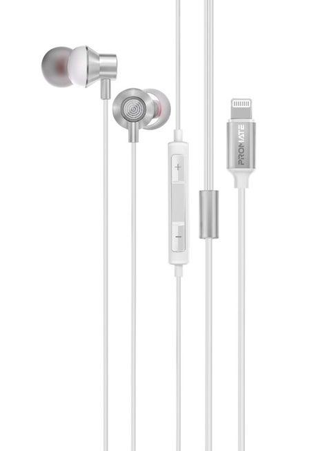 Earphones With Lightning Connector, Ergonomic In-Ear Apple MFi Certified Earphones With Microphone, Noise Isolation, Call Function And In-Line Volume Control For iPhone 14/13 iPad Pro, Vibe-LT White