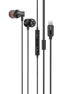 Earphones With Lightning Connector, Ergonomic In-Ear Apple MFi Certified Earphones With Microphone, Noise Isolation, Call Function And In-Line Volume Control For iPhone 14/13 iPad Pro, Vibe-LT Black