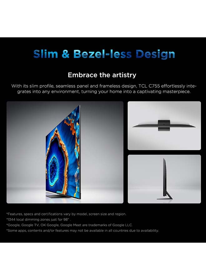 TCL 50-Inch Mini LED 4K Smart TV 50C755 Black Inox - Image 3