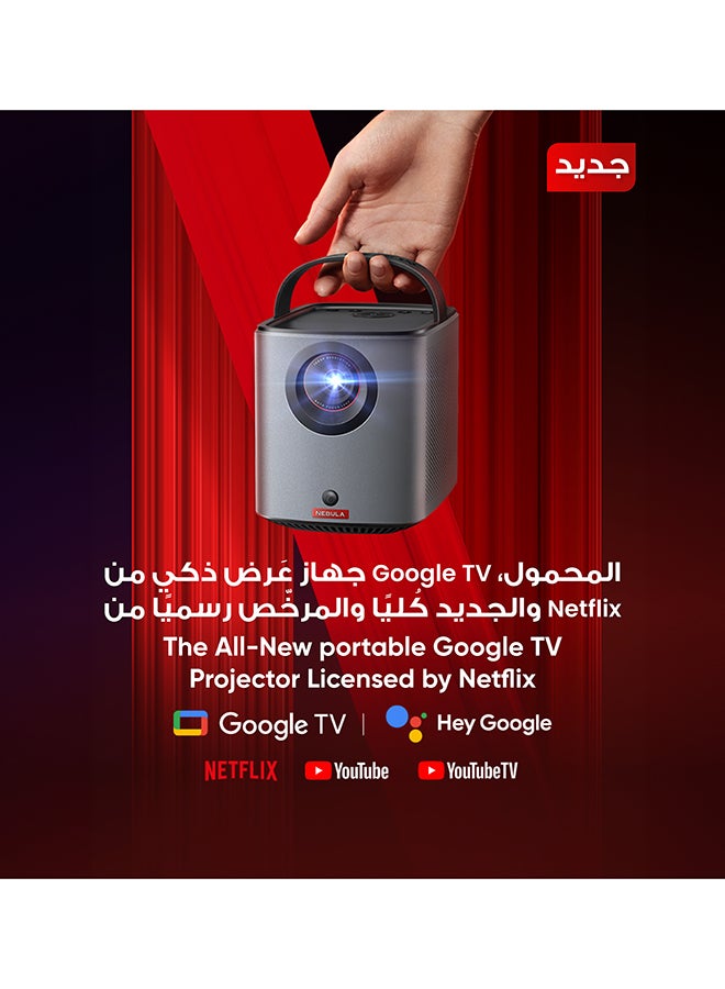 Anker Mars 3 Air 1080p Mini Projector, Smart 400 ANSI-Lumen Portable Projector with Google TV, Wi-Fi, Dolby Digital, 2×8W, 150-Inch Picture, Built-In Battery with 2.5-Hour Playtime Mars 3 Air Black