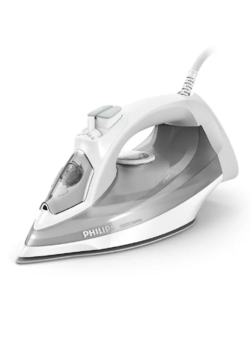 Philips - Steam Iron 5000 Series - 40 G/Min Continuous Steam, 160 G Steam Boost, SteamGlide Plus, Vertical Steaming For Hanging Fabrics 320 ml 2400 W DST5010/10 grey - Image 1