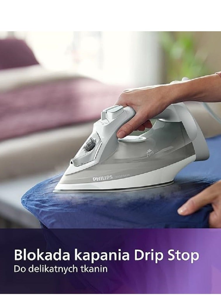 Philips - Steam Iron 5000 Series - 40 G/Min Continuous Steam, 160 G Steam Boost, SteamGlide Plus, Vertical Steaming For Hanging Fabrics 320 ml 2400 W DST5010/10 grey - Image 1