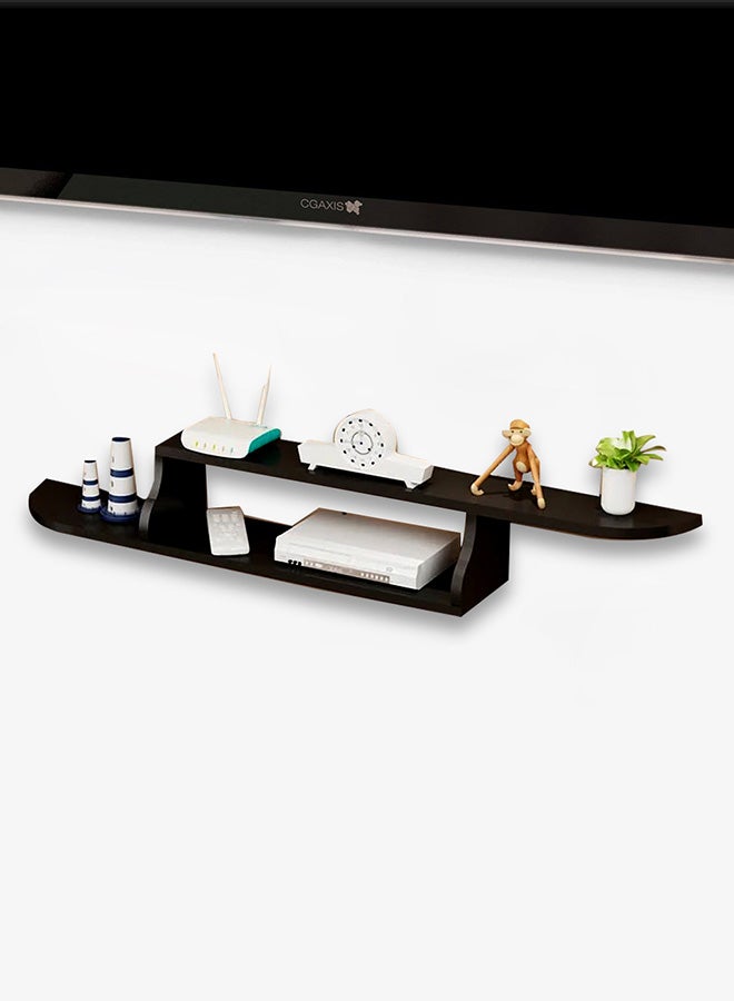 MARGOUN Floating TV Stand Furniture TV Stand Wall Units For Living Room Wall Mounted Satellite TV Box Holder Storage Rack Set-Top Box Living Room Rack Large Capacity Dark Brown - Image 3