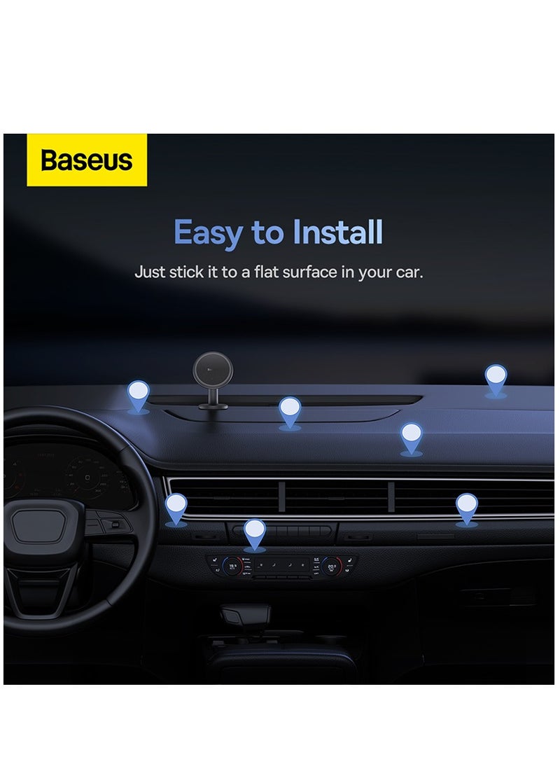 Baseus Magnetic Car Phone Holder For Dashboard, 360° Rotation Cell Phone Mount With Ultra Strong Neodymium Magnets And Cable Clips On The Back Compatible With iPhone, Samsung, Huawei, Pixel And More Black - Image 4