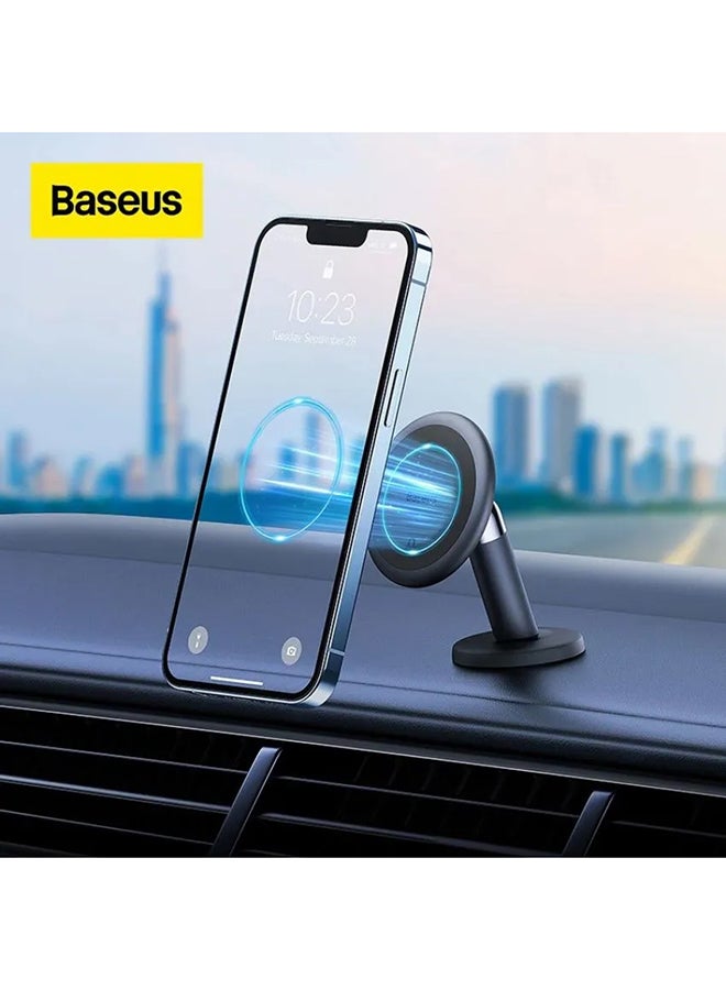 Baseus Magnetic Car Phone Holder For Dashboard, 360° Rotation Cell Phone Mount With Ultra Strong Neodymium Magnets And Cable Clips On The Back Compatible With iPhone, Samsung, Huawei, Pixel And More Black - Image 1