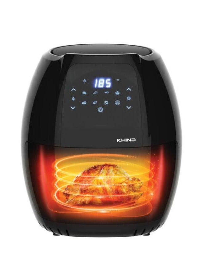 KHIND Air Fryer ARF77D, 7.7L Capacity,1800W, 10Preset Menus, Timer and Temperature Control, Low Fat Cooking up to 80% - Black 7.7 L 1800 W ARF77D Black  - Image 3