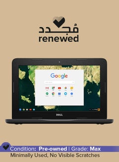 ديل لابتوب كروم بوك 3180 مجدد (2017) بشاشة مقاس 11.6 بوصة، ومعالج انتل سيليرون N3060/الجيل الثالث/ذاكرة وصول عشوائي رام سعة 4 جيجابايت/محرك أقراص اس اس دي سعة 32 جيجابايت/بطاقة رسومات انتل يو اتش دي سعة 256 ميجابايت 400 اللغة الإنجليزية أسود  - Image 1
