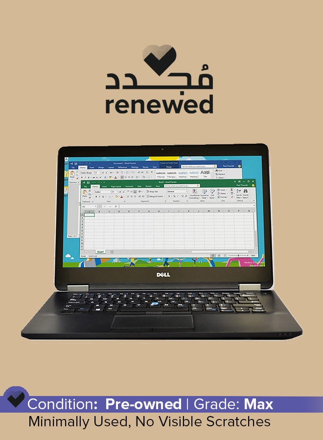 DELL Renewed - Lattidue E7280 Laptop With 12.5-Inch Display,Intel Core i5 Processor/7th Gen/8GB RAM/256GB SSD/64MBâ€ŽIntel HD Graphics 520 English Black  - Image 1