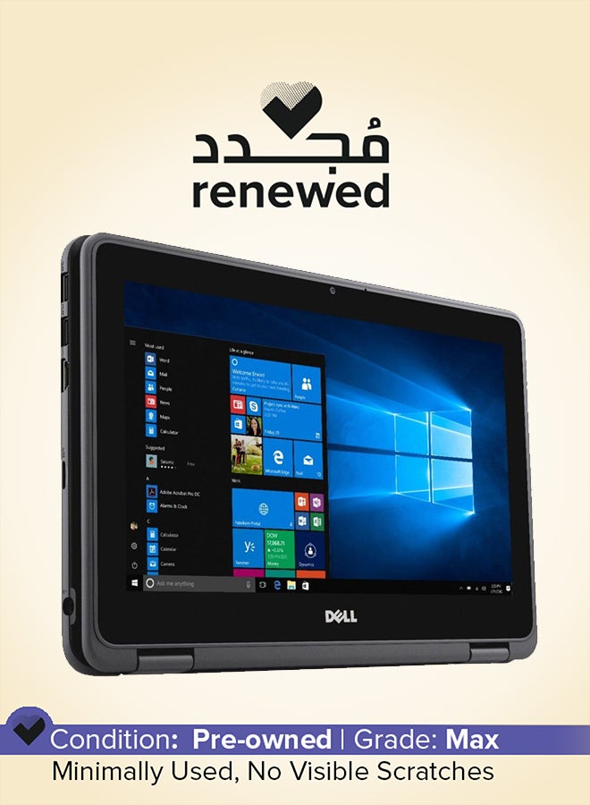 ديل تم تجديده - كمبيوتر محمول Latitude 3189 2 في 1 بشاشة تعمل باللمس مقاس 11.6 بوصة ومعالج Intel Celeron وذاكرة وصول عشوائي 4 جيجابايت ومحرك أقراص SSD سعة 128 جيجابايت ونظام تشغيل Windows 10  - Image 1
